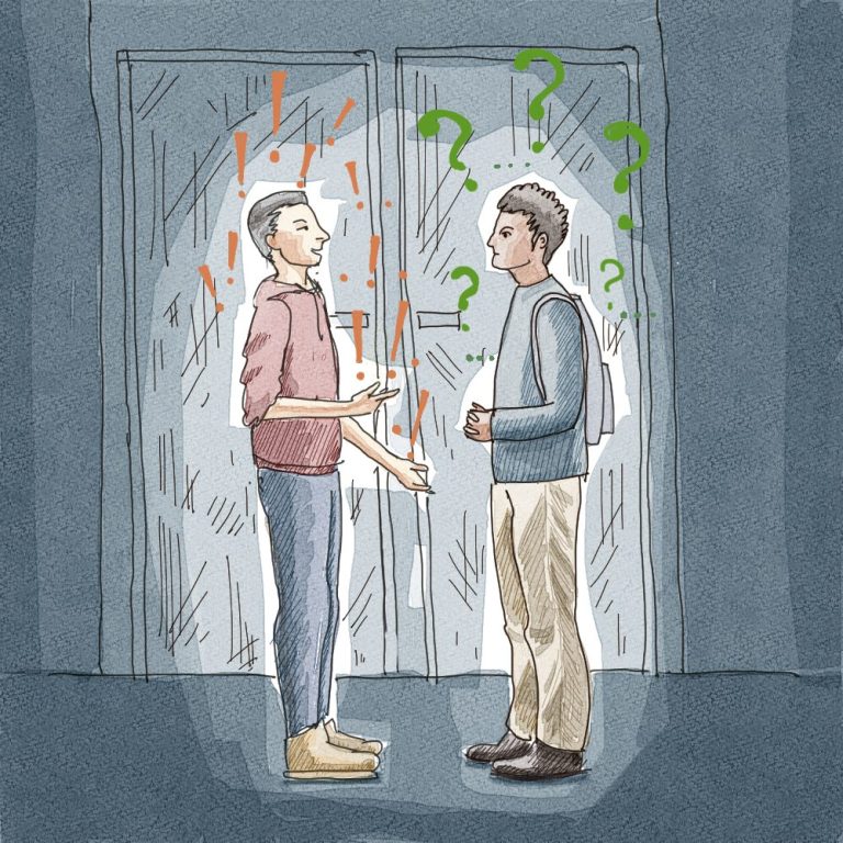 Illustration of people talking